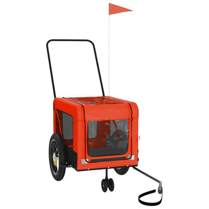 Pet Bike Trailer Orange and Black Made from Oxford Fabric, Iron, PVC