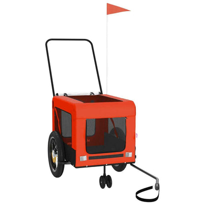 Pet Bike Trailer Orange and Black Made from Oxford Fabric, Iron, PVC