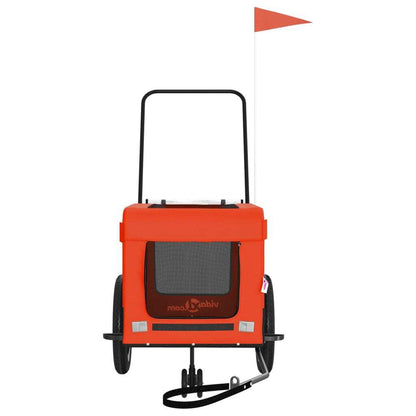 Pet Bike Trailer Orange and Black Made from Oxford Fabric, Iron, PVC