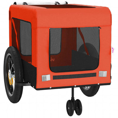 Pet Bike Trailer Orange and Black Made from Oxford Fabric, Iron, PVC