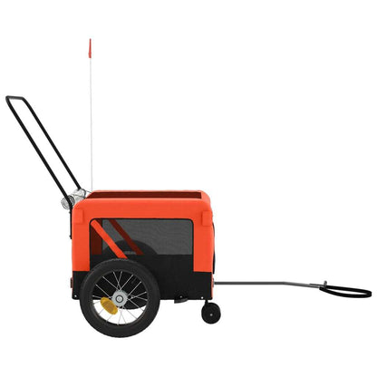 Pet Bike Trailer Orange and Black Made from Oxford Fabric, Iron, PVC