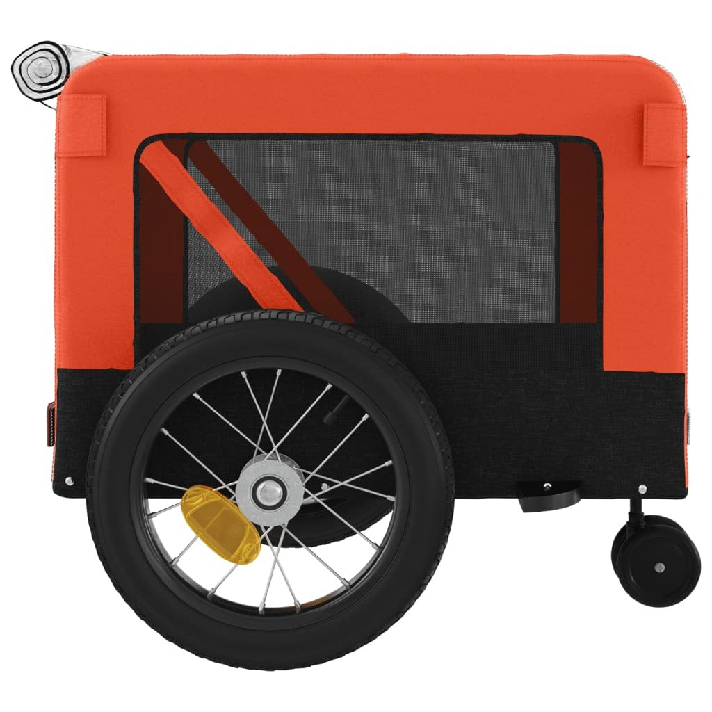Pet Bike Trailer Orange and Black Made from Oxford Fabric, Iron, PVC
