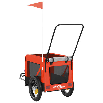 Pet Bike Trailer Orange and Black Made from Oxford Fabric, Iron, PVC