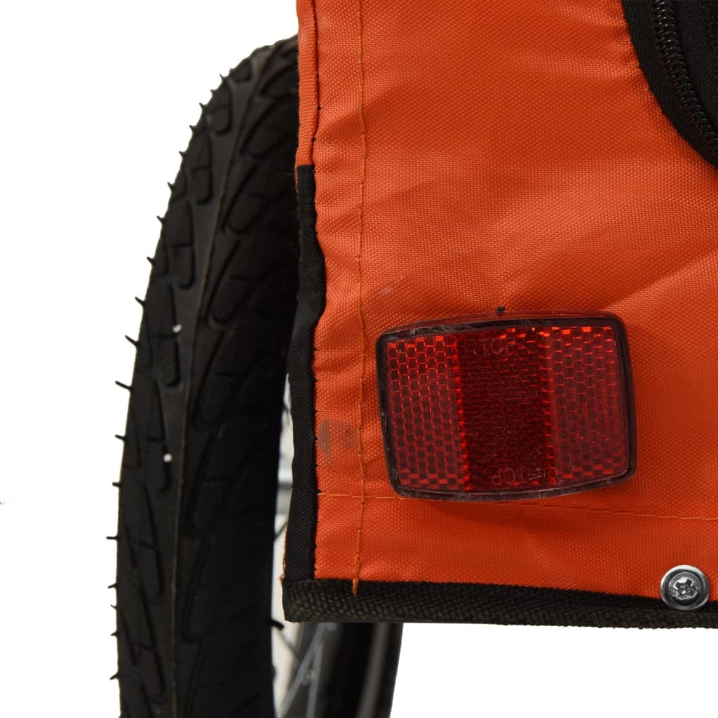 Pet Bike Trailer Orange and Black Made from Oxford Fabric, Iron, PVC