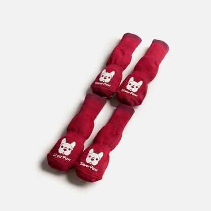 🧦 Red Compression Dog Socks – Anti-Skid, Supportive & Cozy Paw